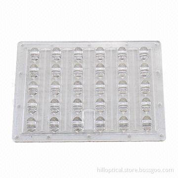 30W LED Street Light Lens, 171 x 125mm, Beam Angle of 90 x 126 or 60 x 126 Degrees